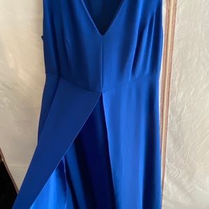 Adrianna Papell Blue Draped Jumpsuit